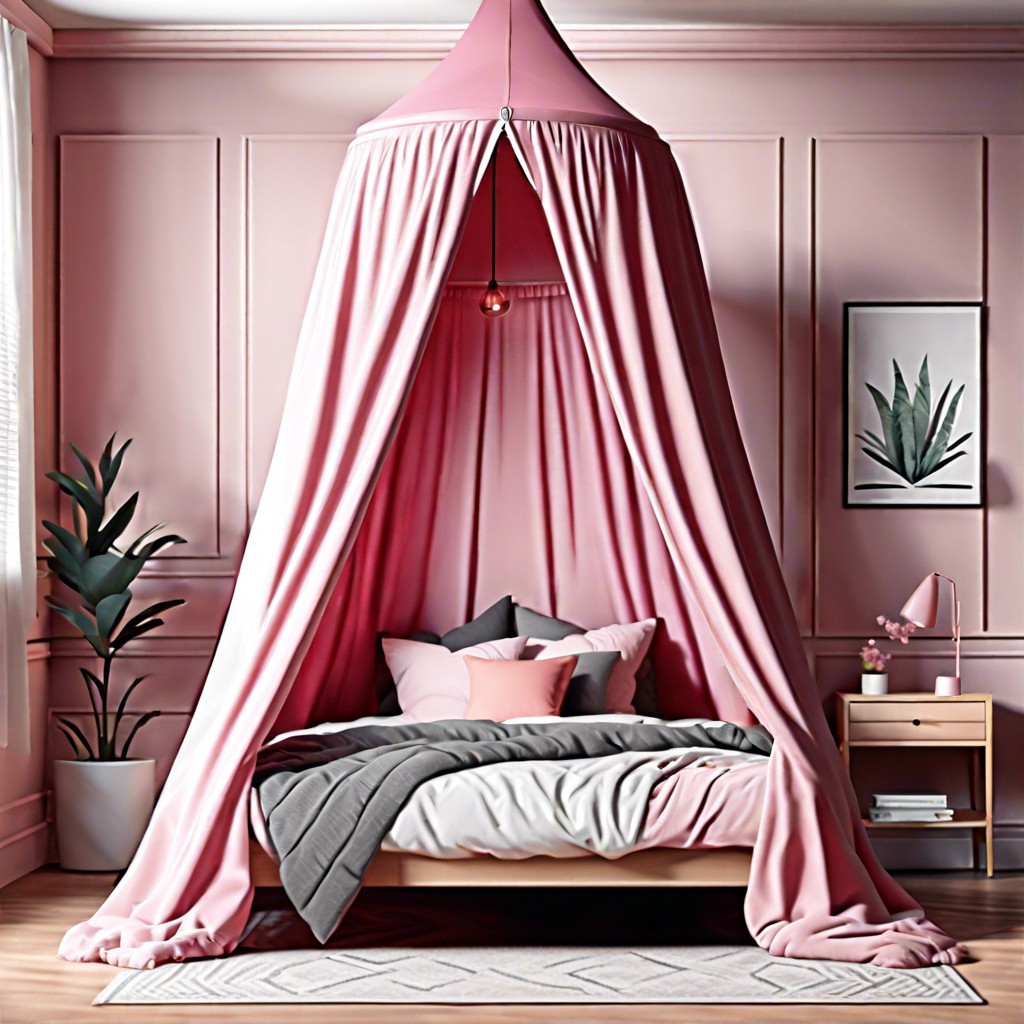 pink bed canopy