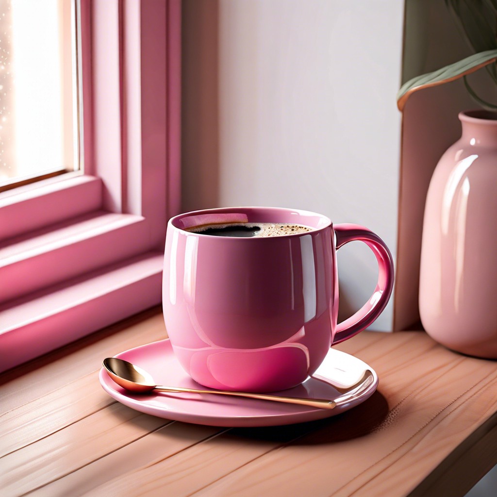 pink coffee mug