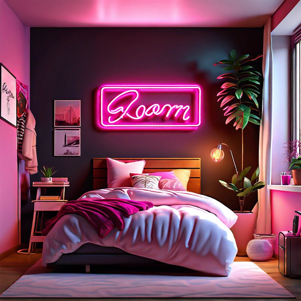 pink neon sign