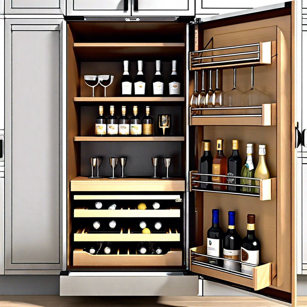 pull out mini bar section