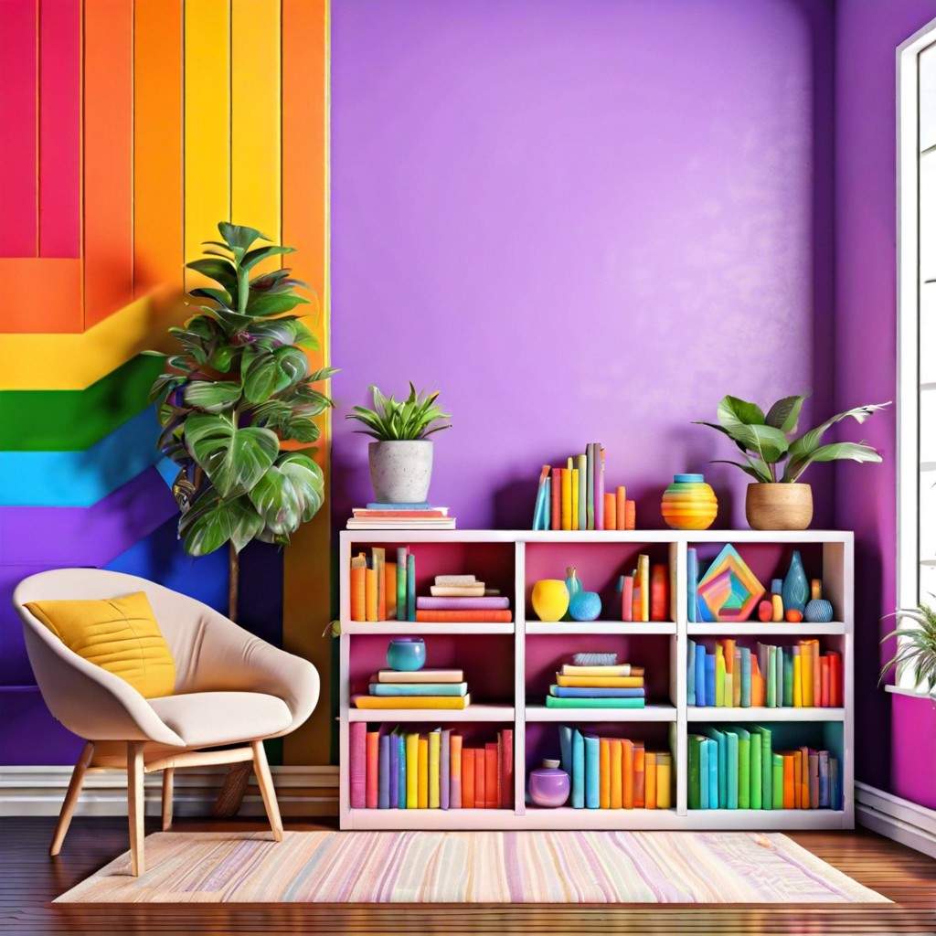 rainbow book arrangement
