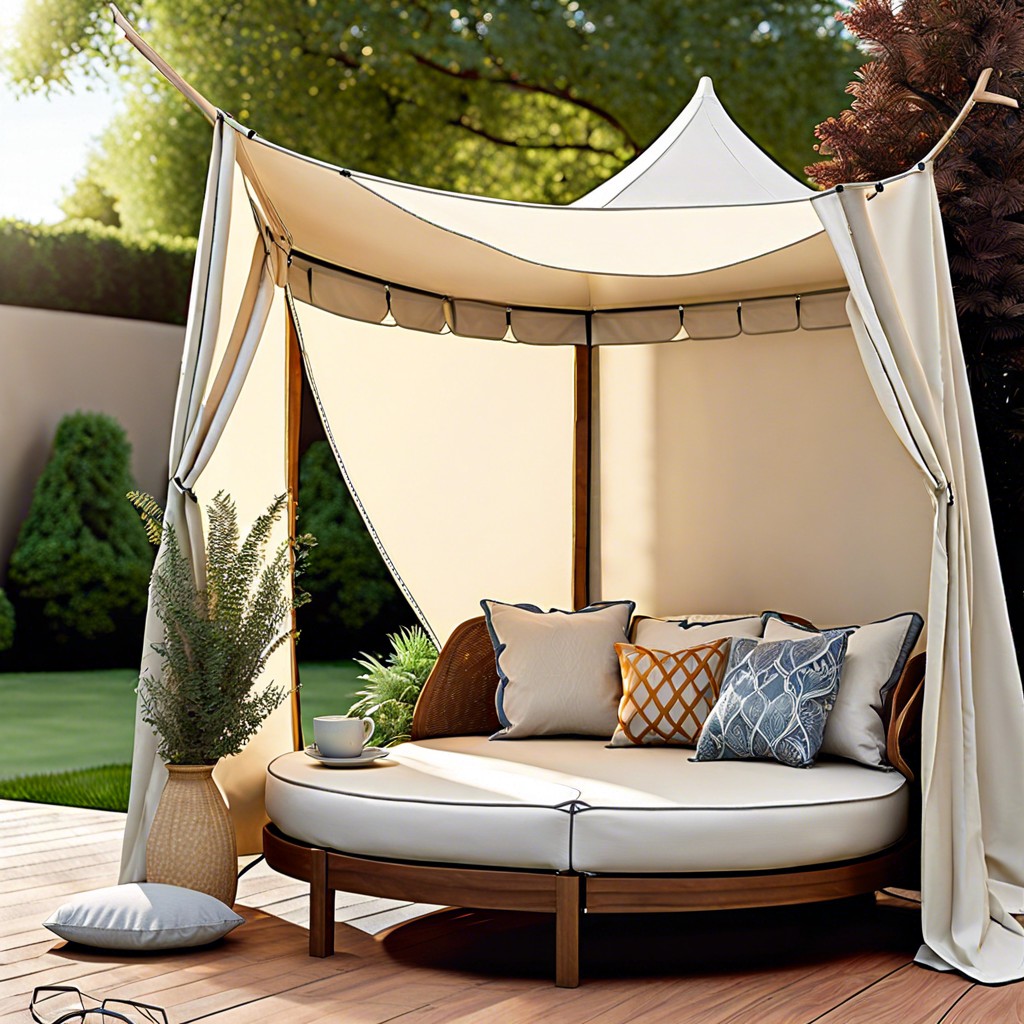 reading alcove with a canopy tent