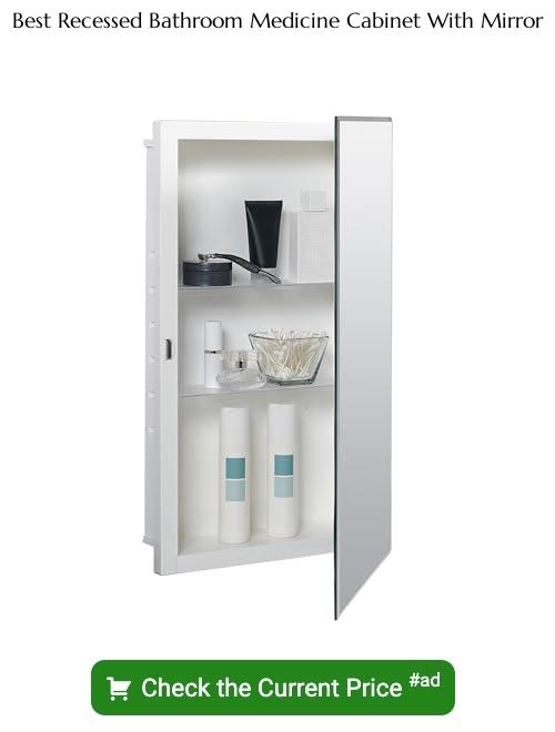 recessed bathroom medicine cabinet with mirror