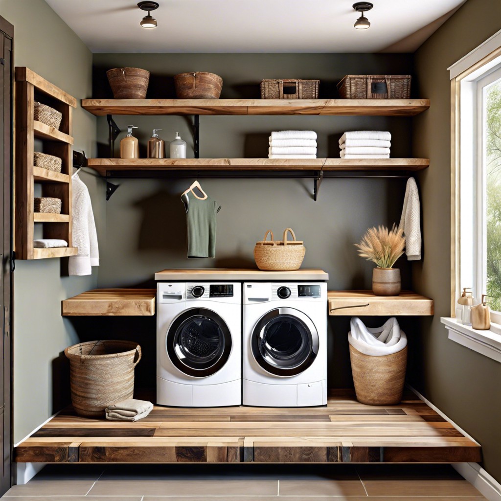 rustic wood shelves