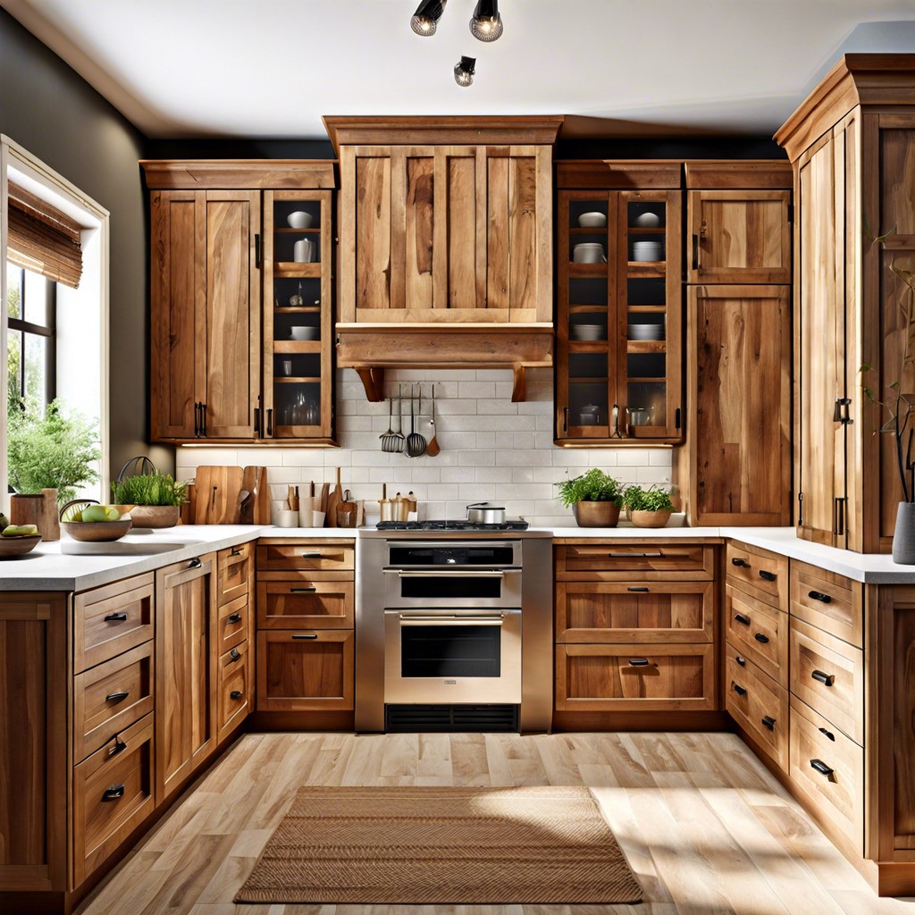 rustic wooden cabinets