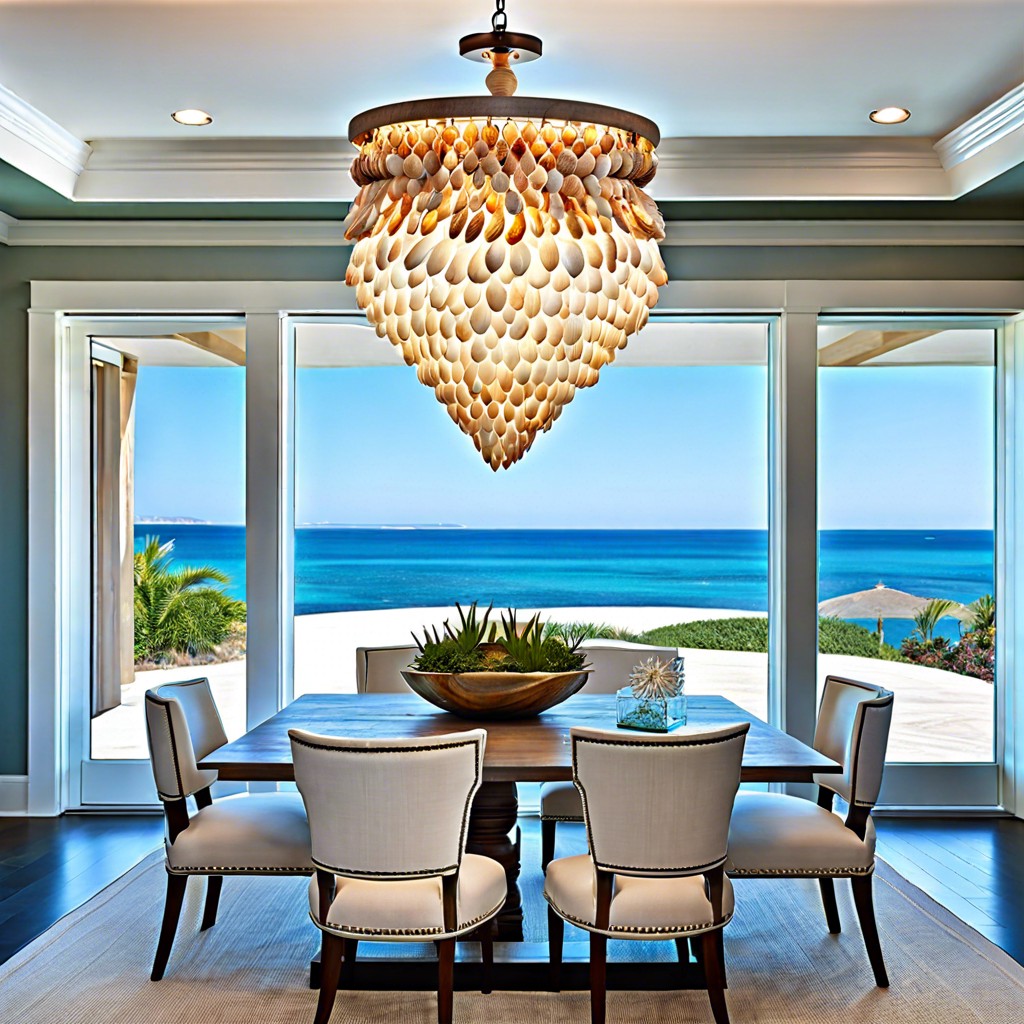 shell chandeliers