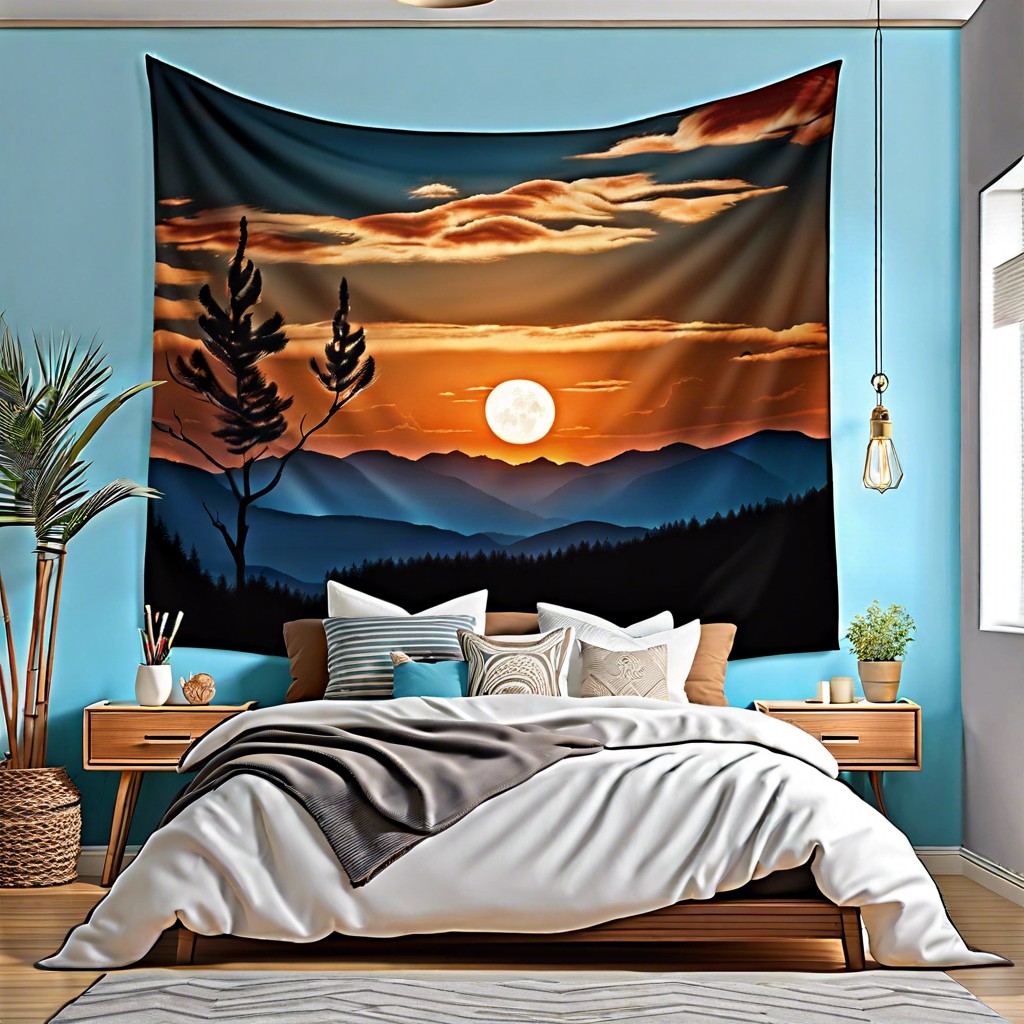 sky blue wall tapestry