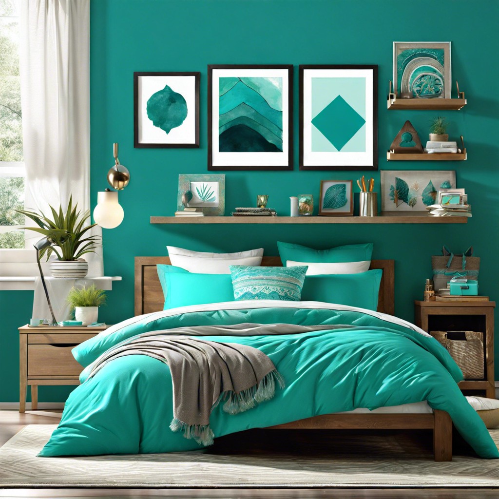 teal and turquoise artwork