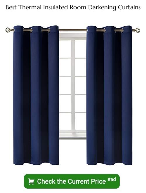 thermal insulated room darkening curtains