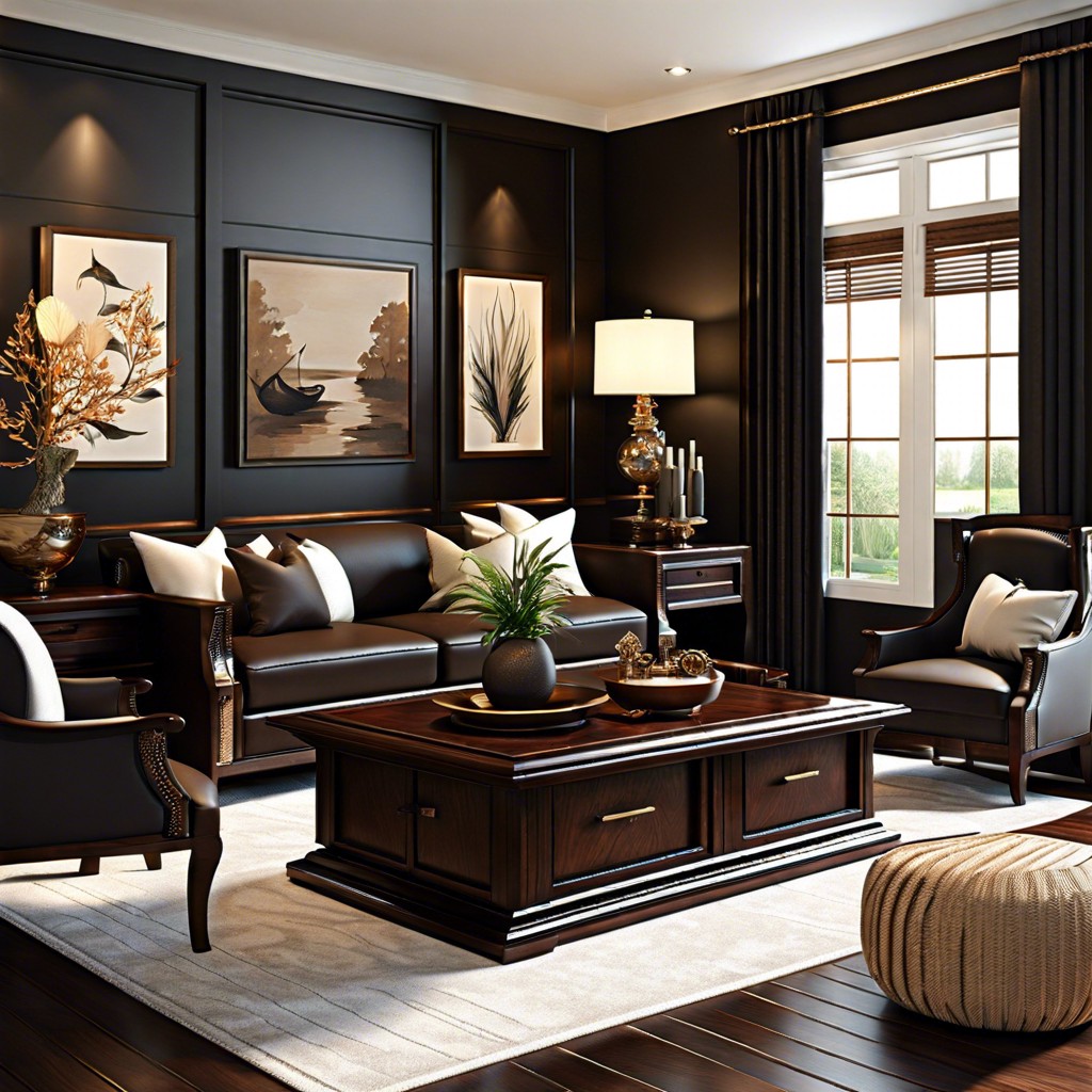 traditional with rich dark wood