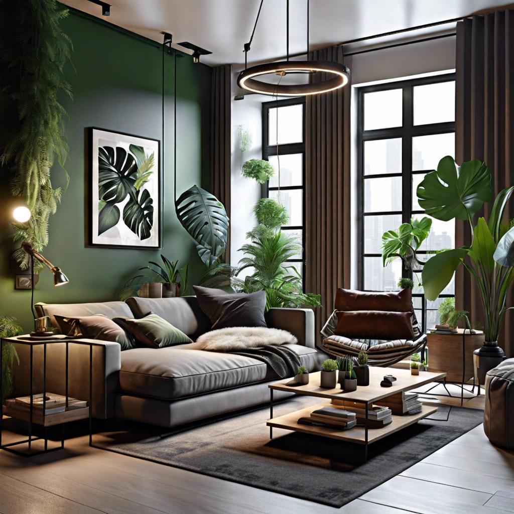 urban jungle with indoor plants