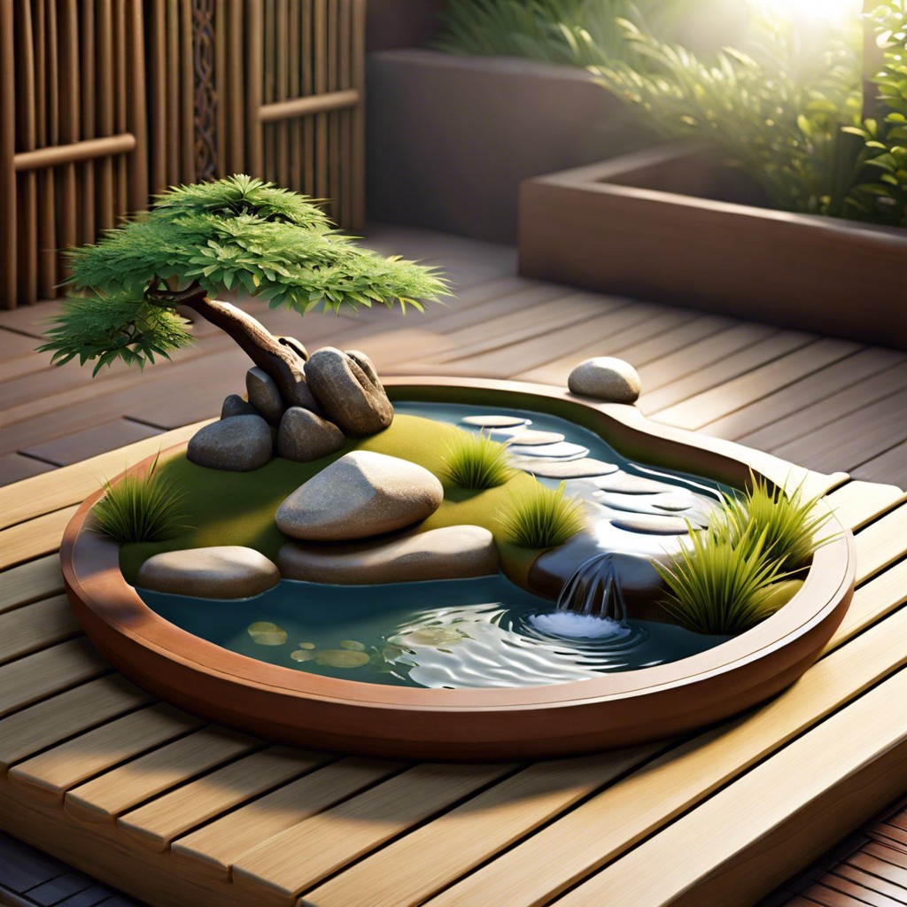 zen garden and meditation space