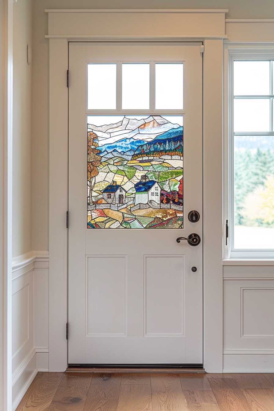 front door mosaic alpine village picture