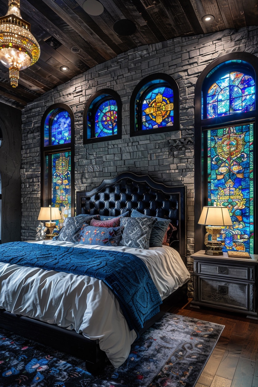 luxury tuscan bedroom mosaics