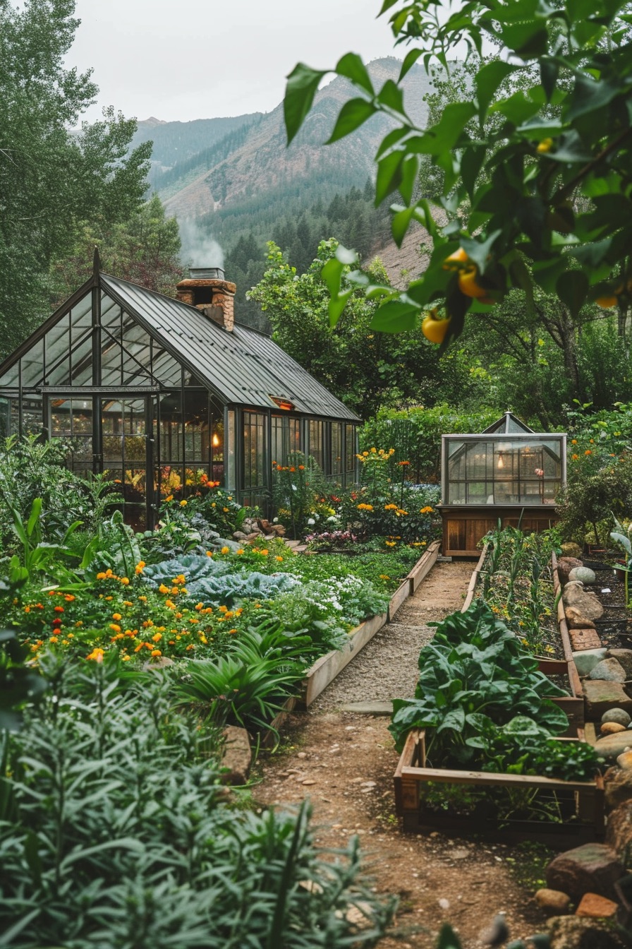 farmhouse garden layout greenhouses