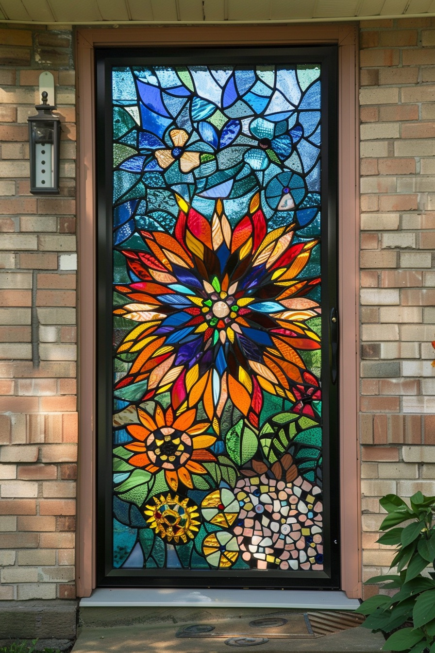 exterior mandala mosaic glass