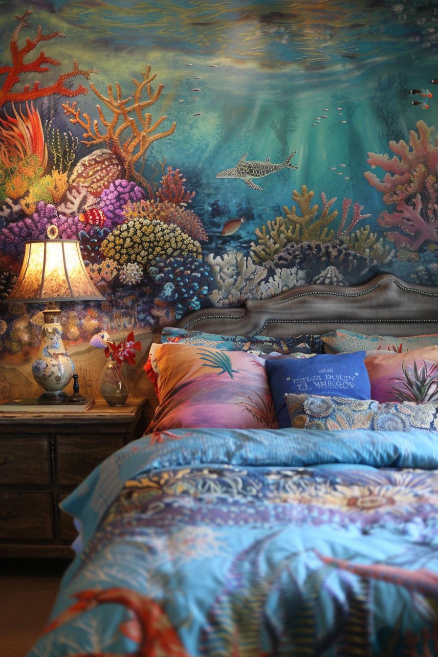 colorful corals mural