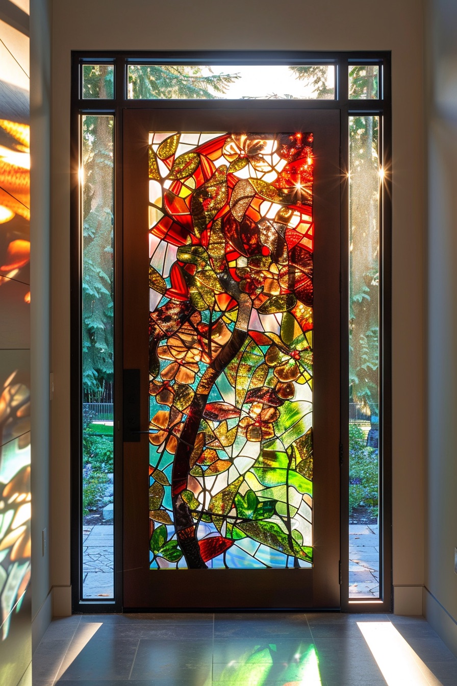 front door mosaic tree