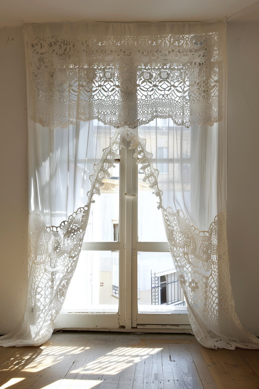layered lace curtains