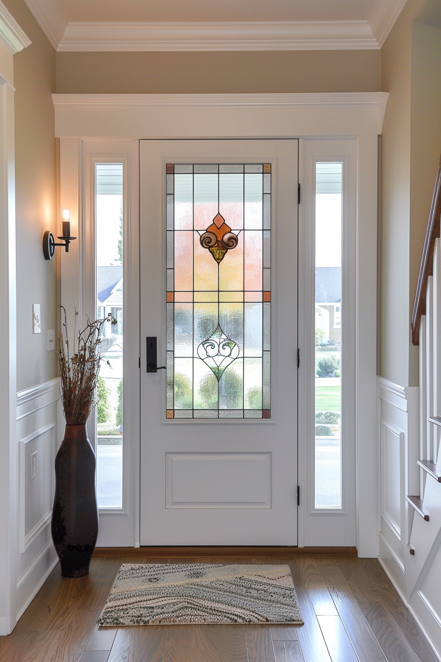 art deco glass panel door