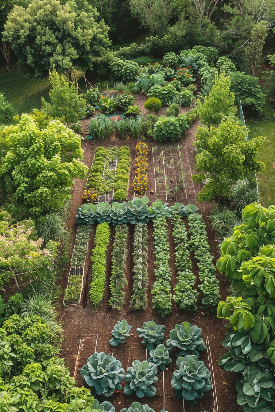 farmhouse garden layout veggie rows