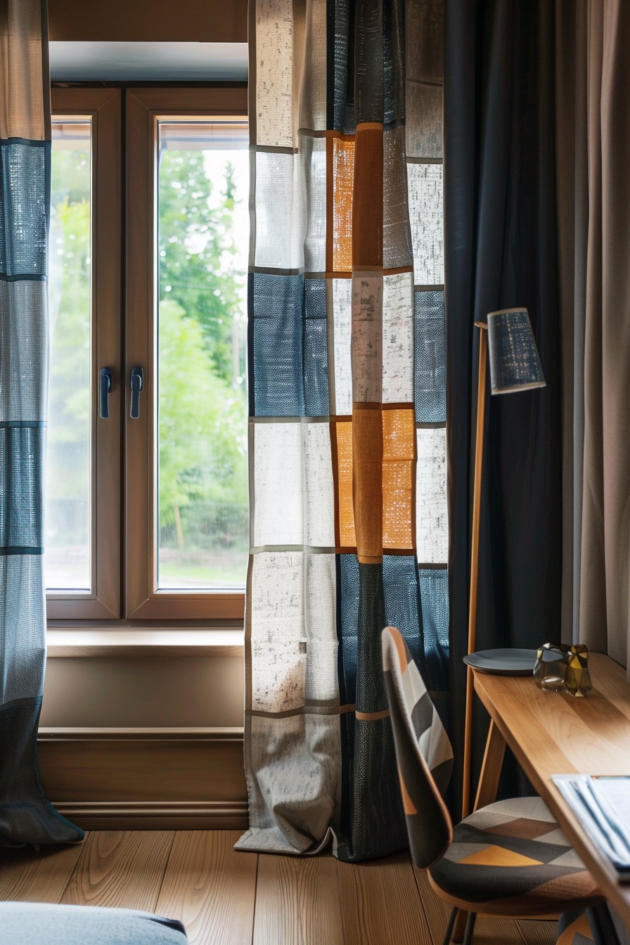 home office patchwork curtains