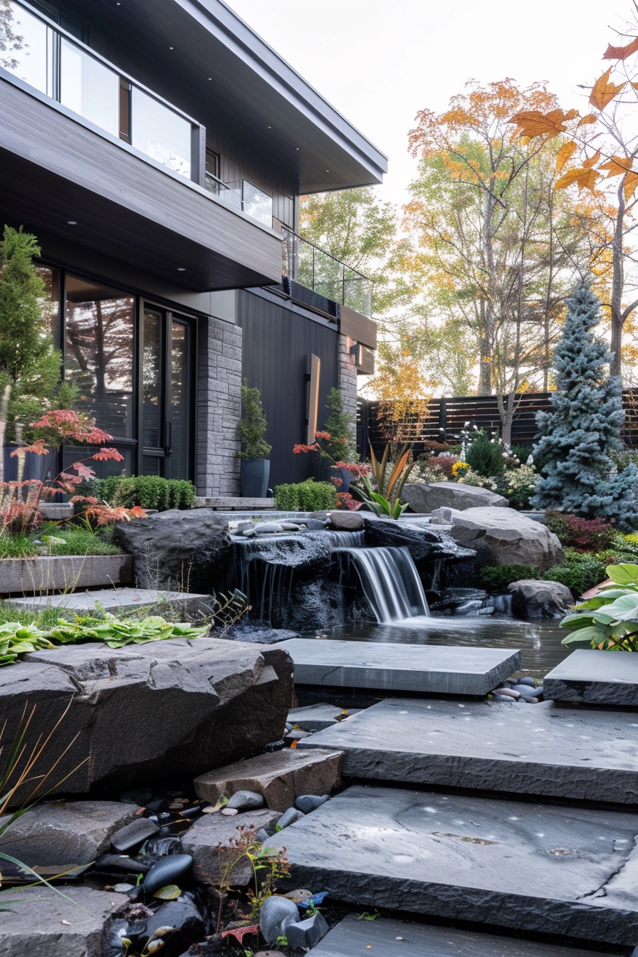 landscaping design cascading waterfall 1