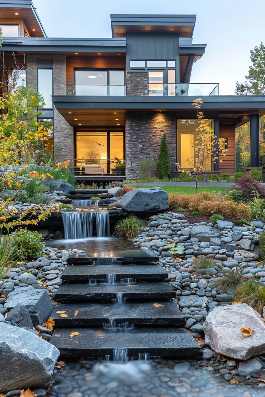 landscaping design cascading waterfall 3