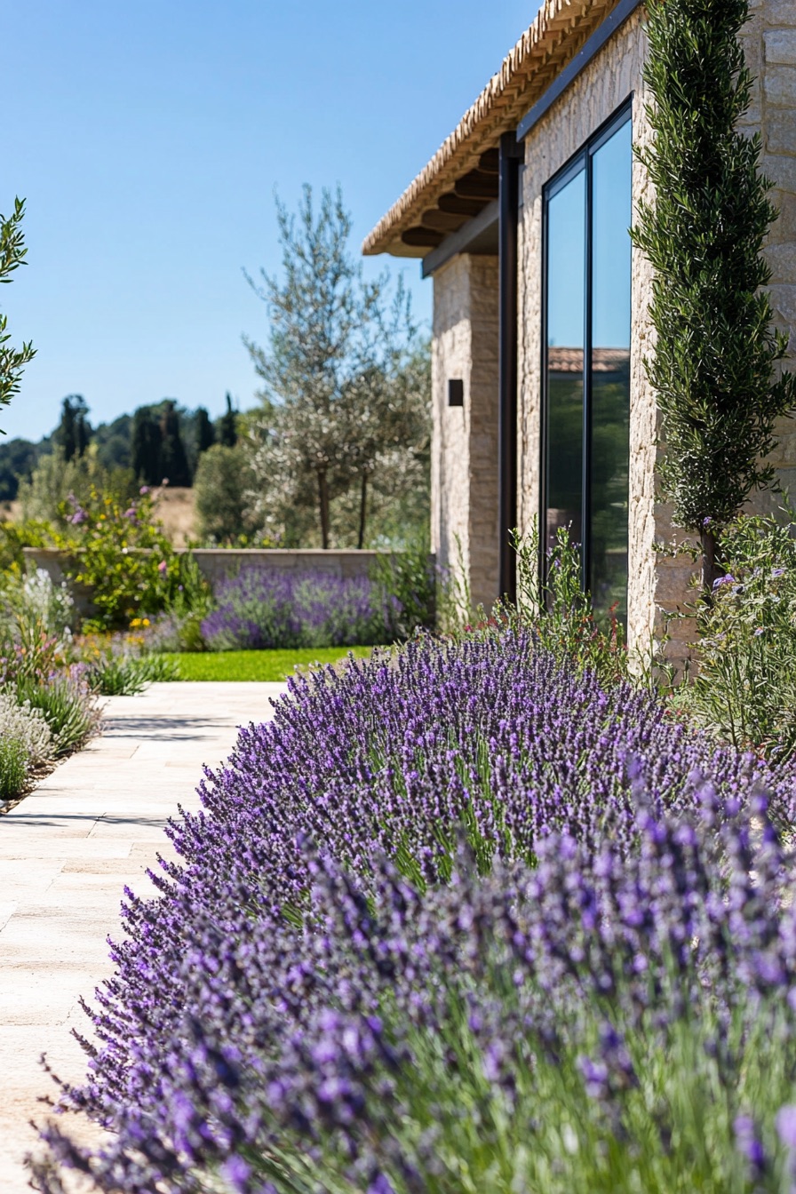 mediterranean house garden lavenders 2