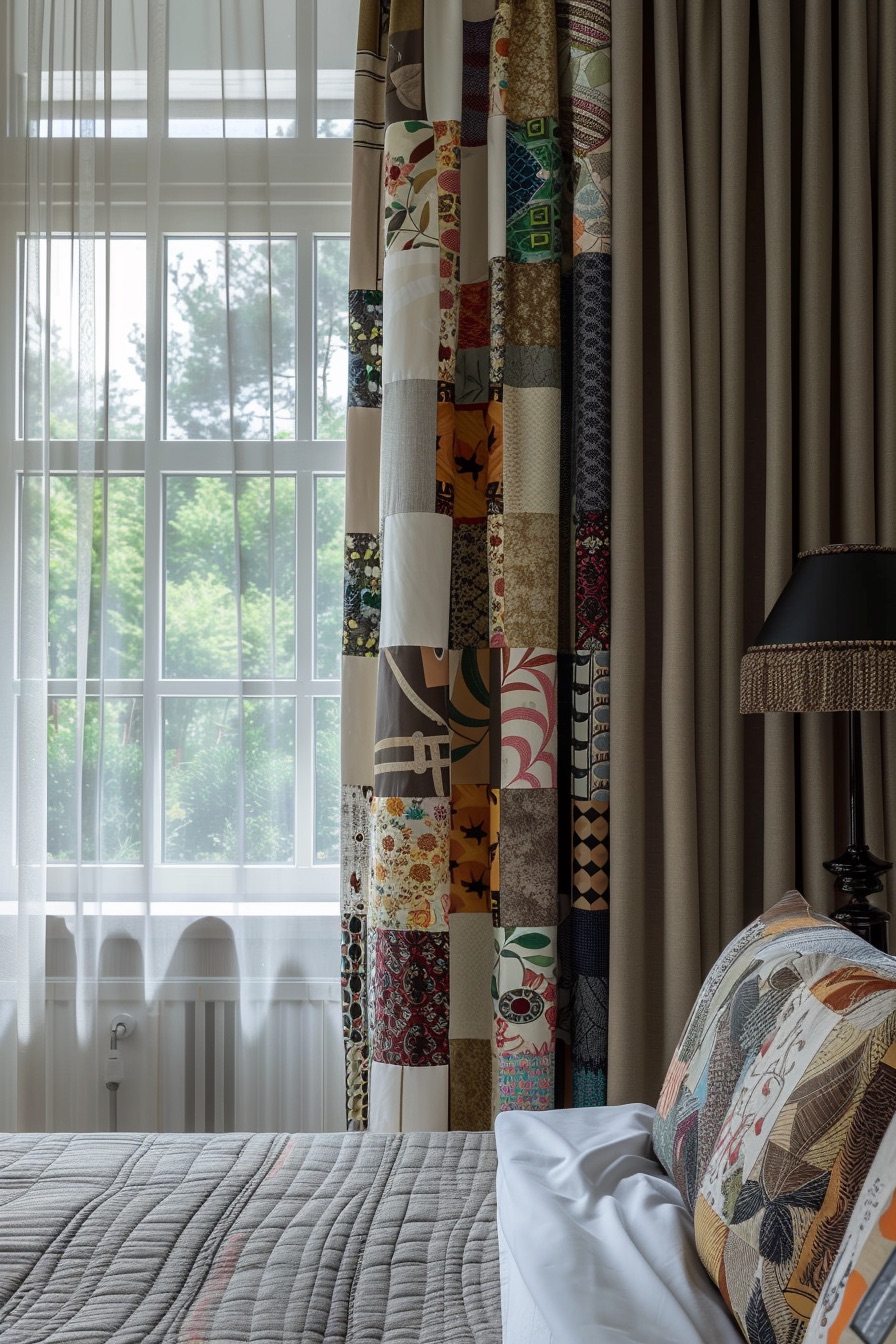 patchwork bedroom curtains
