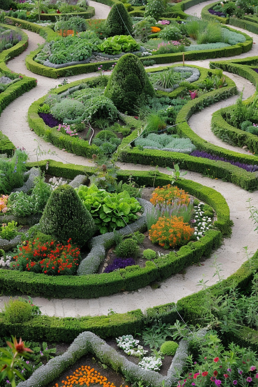 potager garden layout maze 3