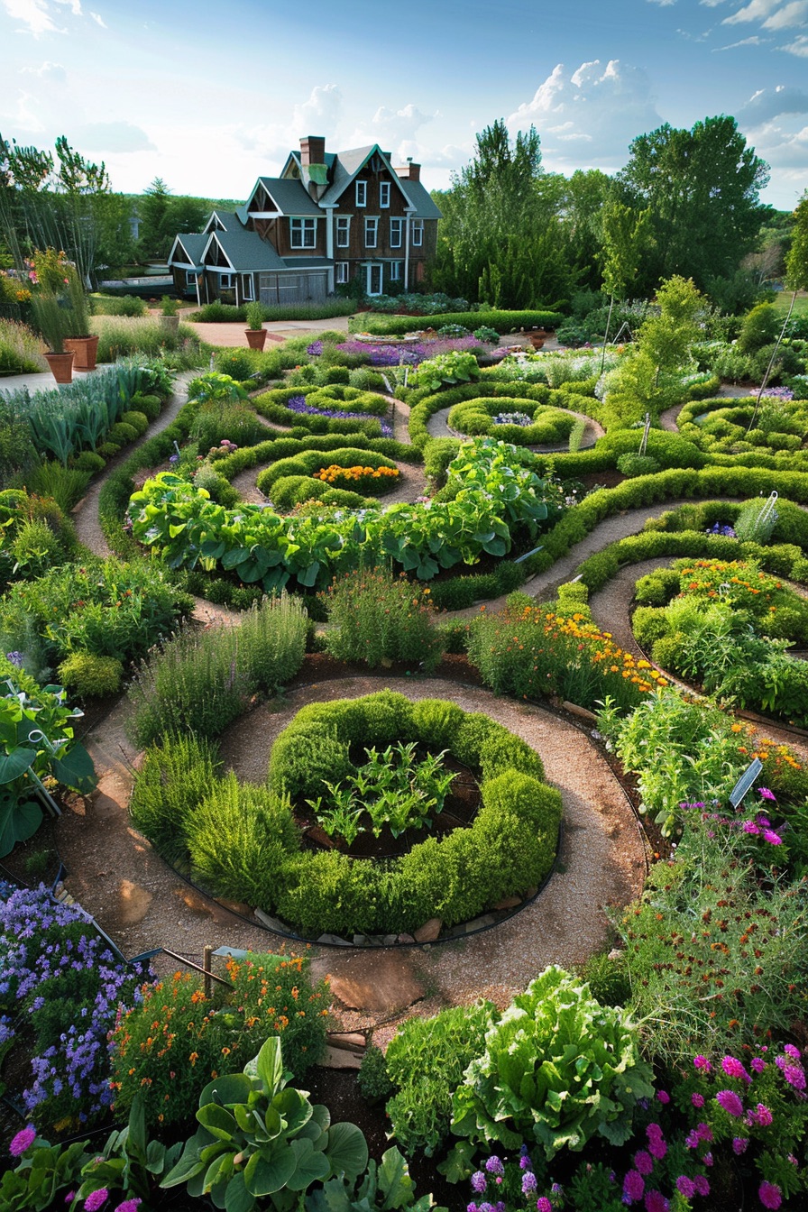 potager garden layout maze 4