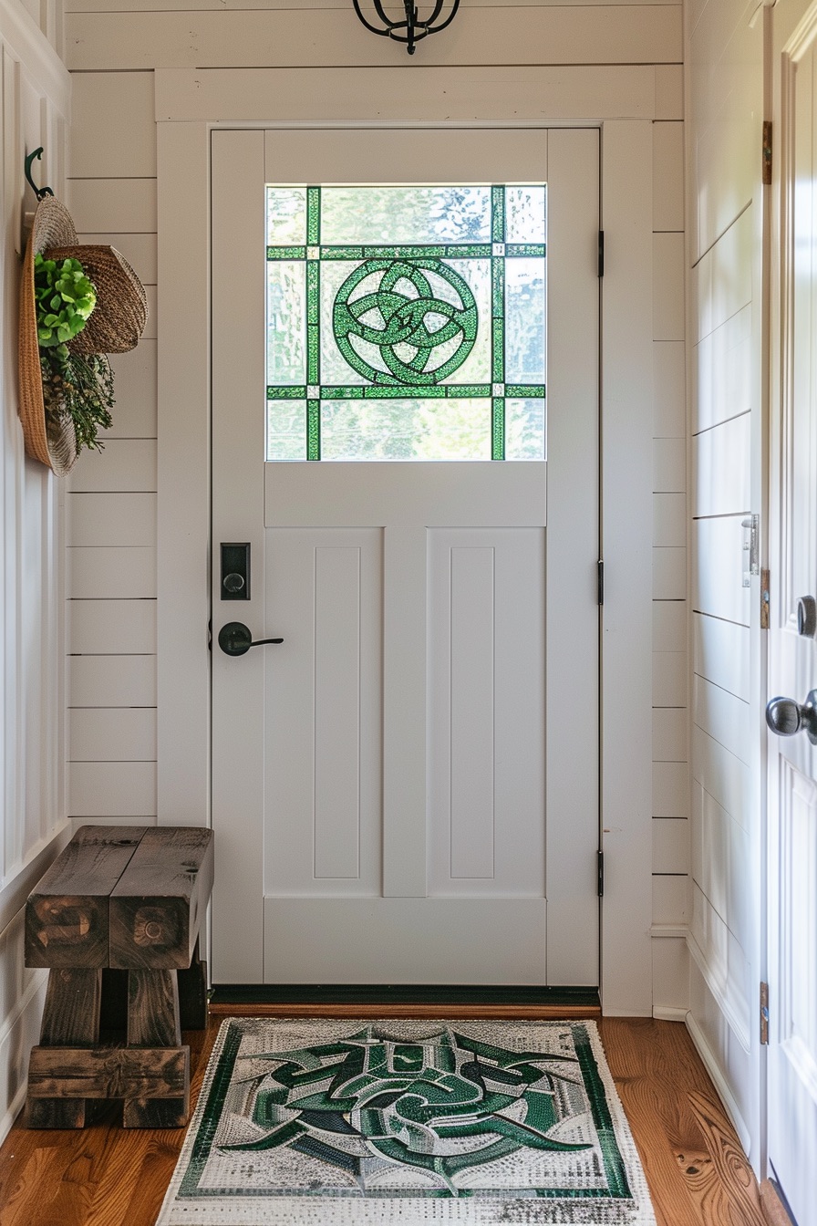 celtic knot stained glass door decor