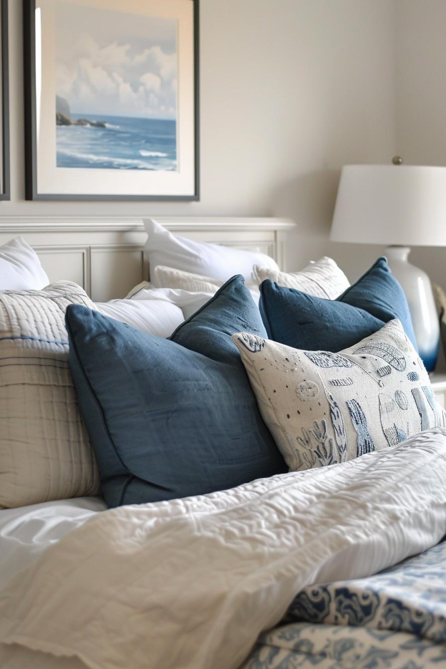 marine blue pillows