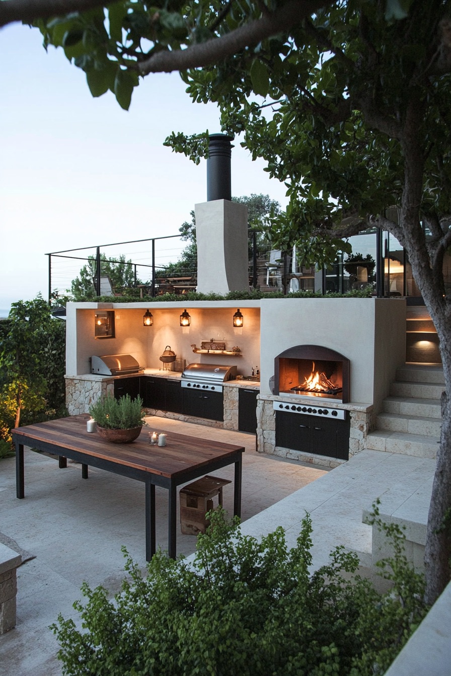 mediterranean house garden outdoor kitchen 3