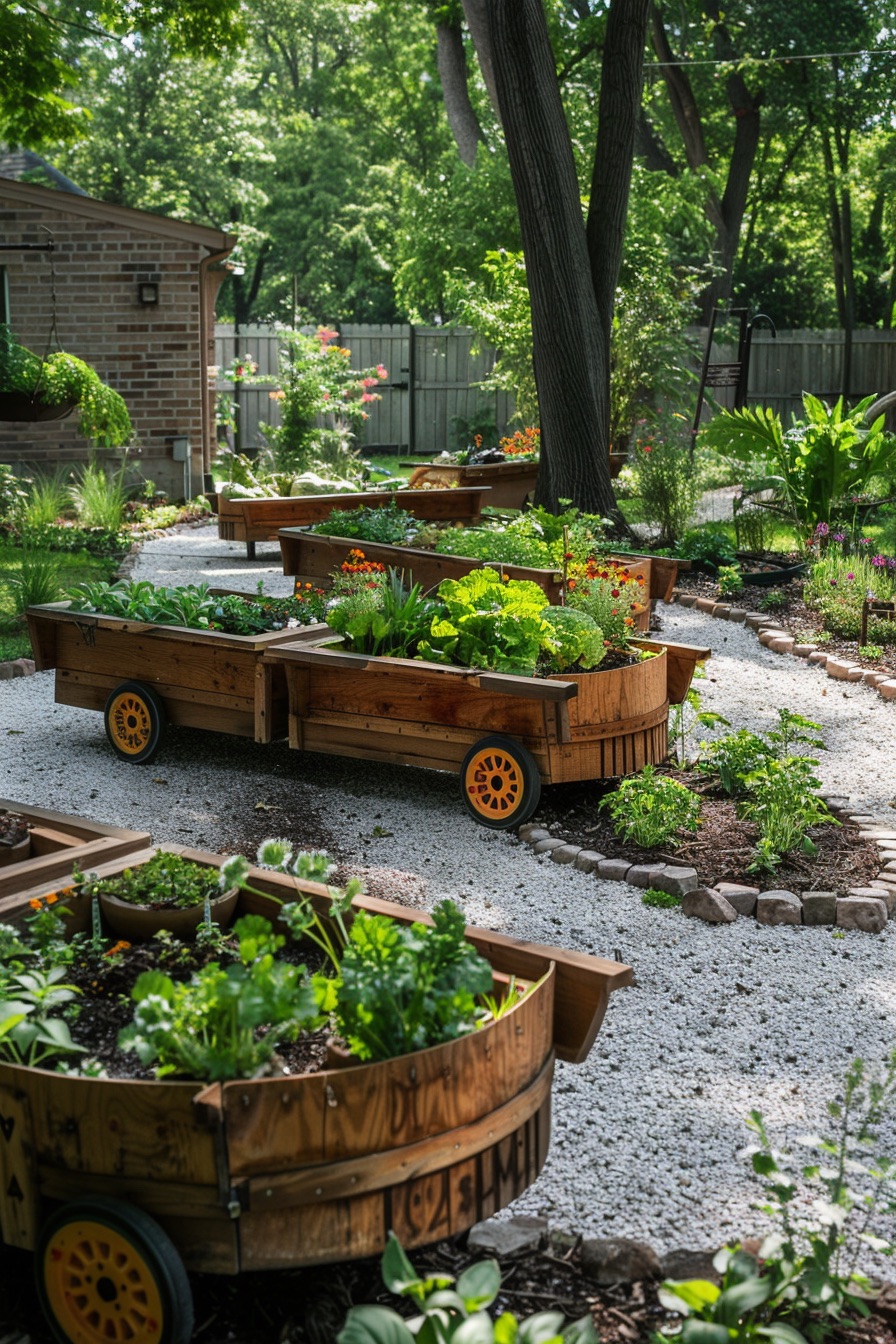 potager garden layout wheels 1