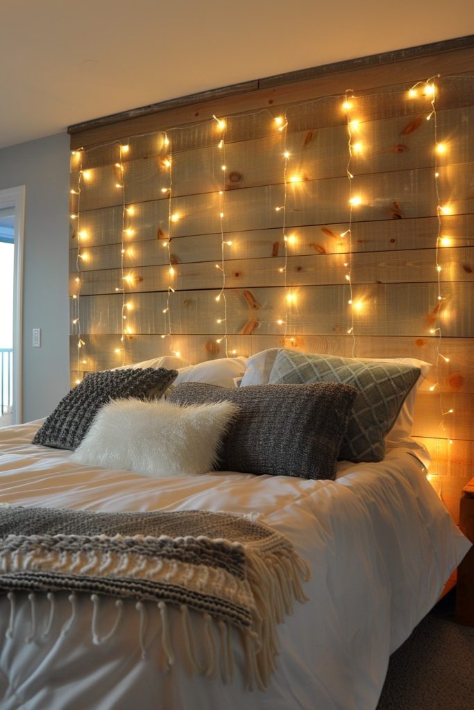 accent wall string lights