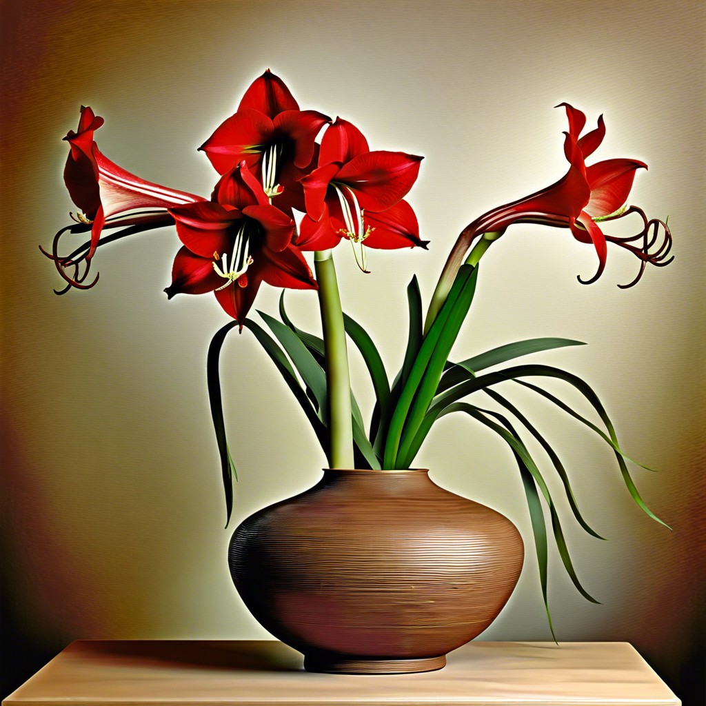 amaryllis with curly willow