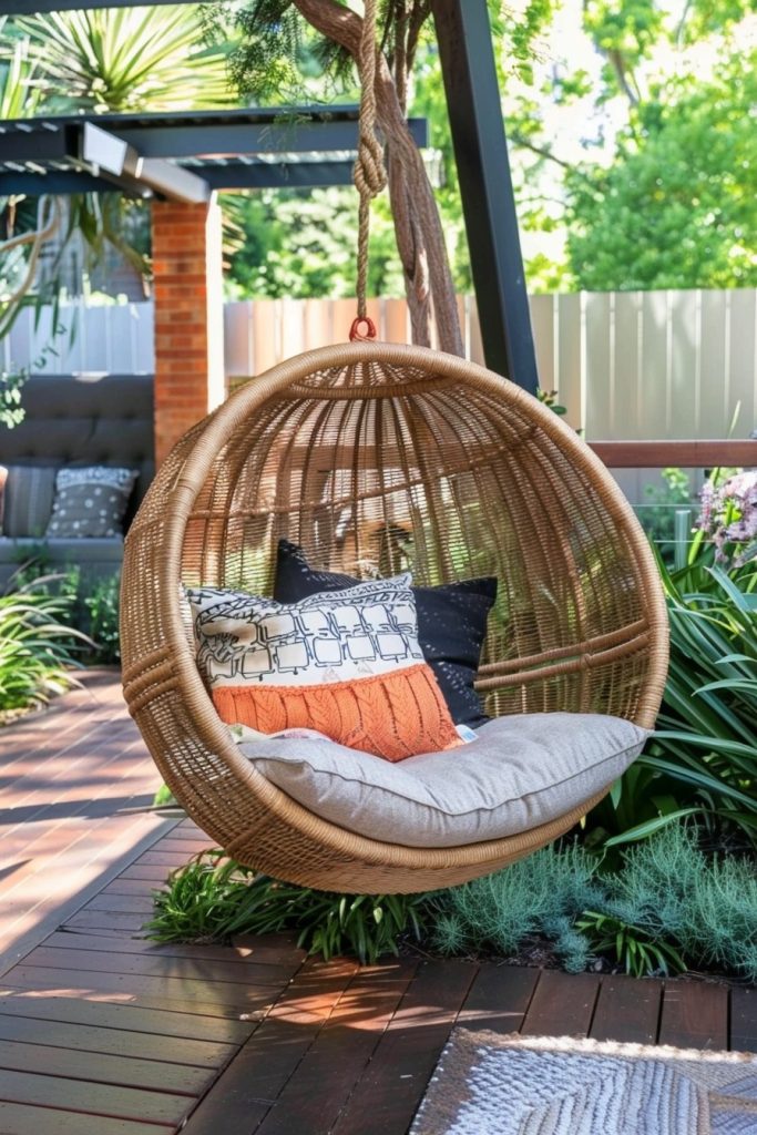 backyard wicker chair