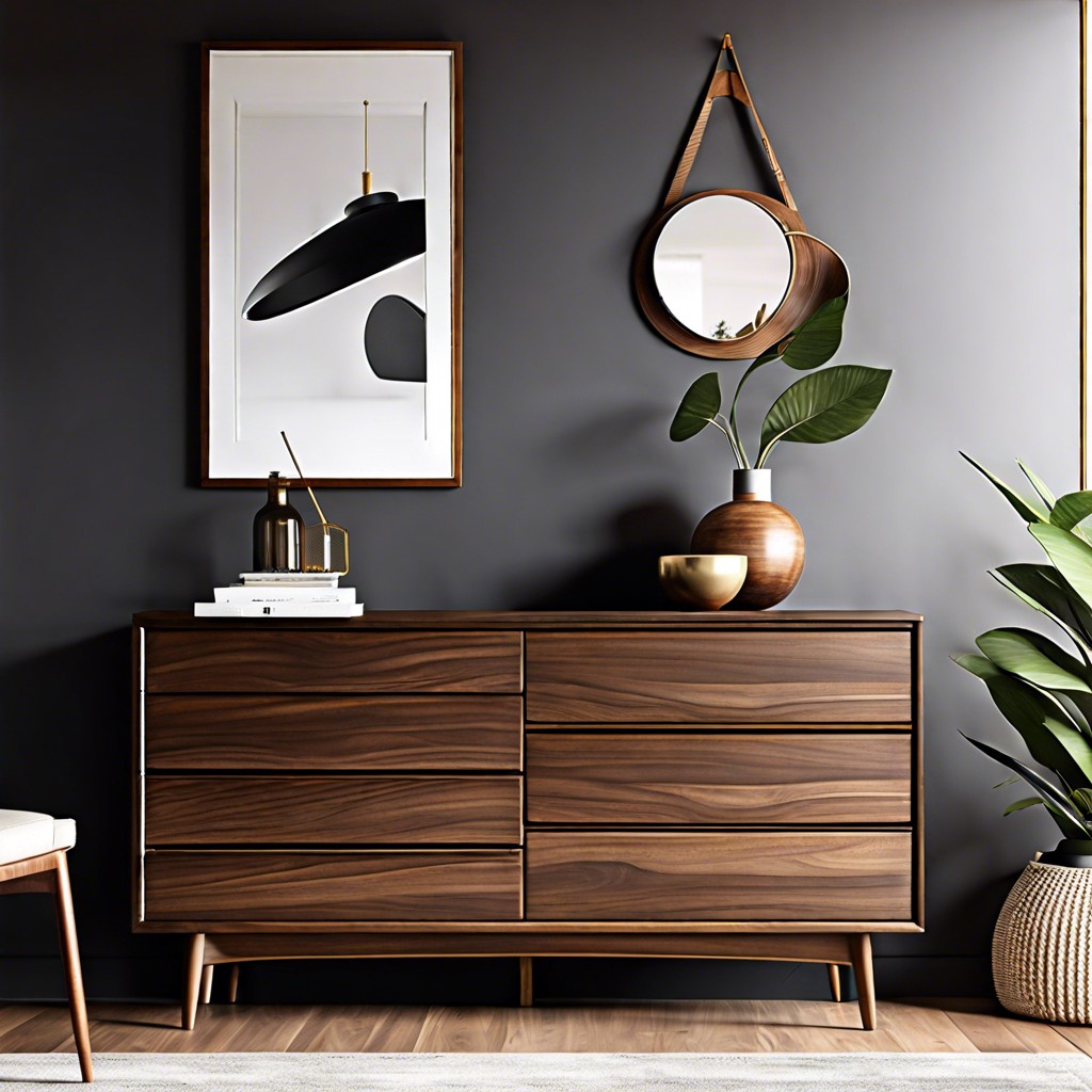 black walnut streamlined dresser