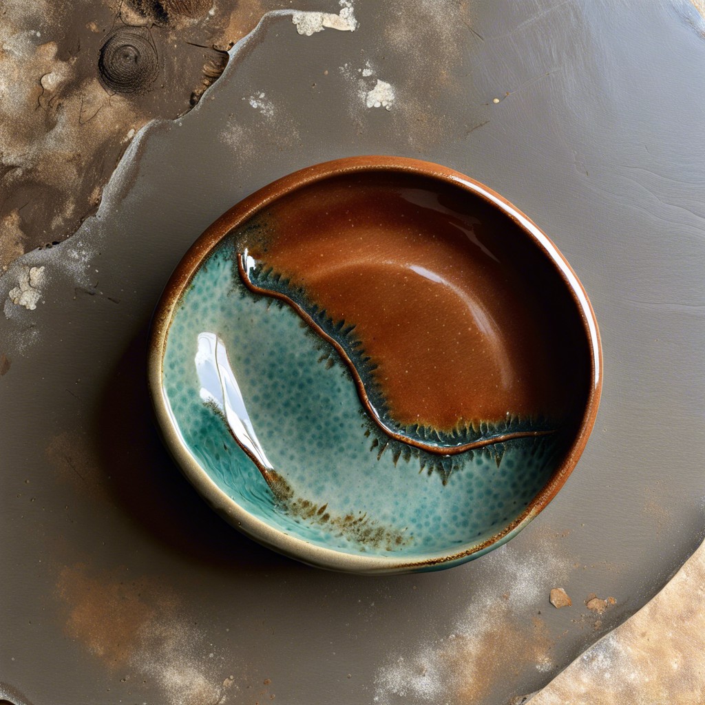 ceramic soap dishes with patina