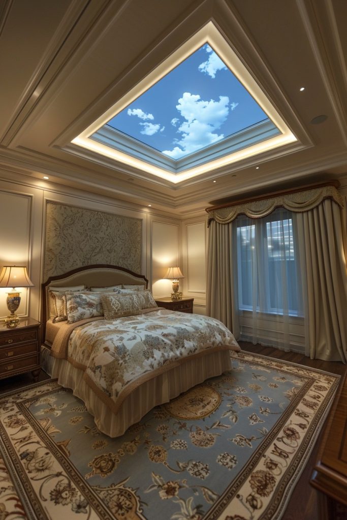 classic bedroom skylight