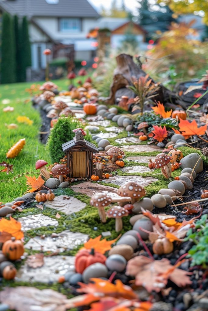 fall fairy garden path