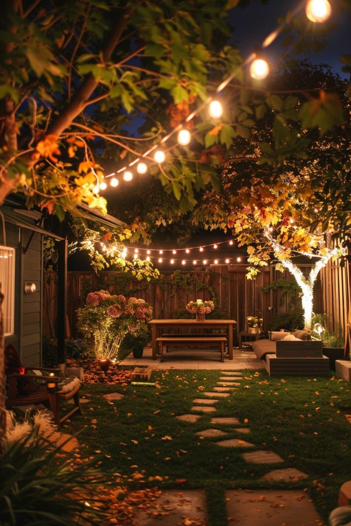 fall garden lighting