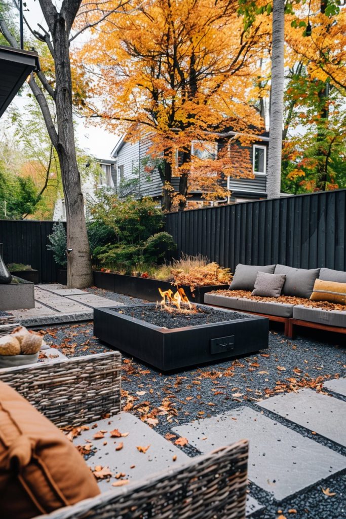 fire pit in fall