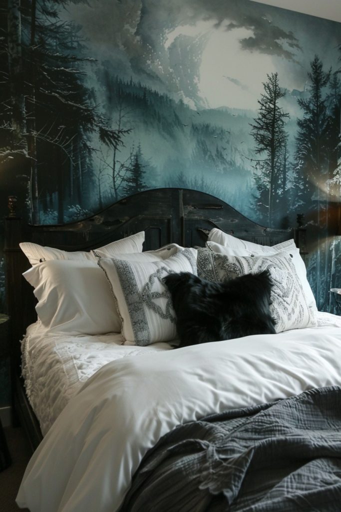forest mural accent wall