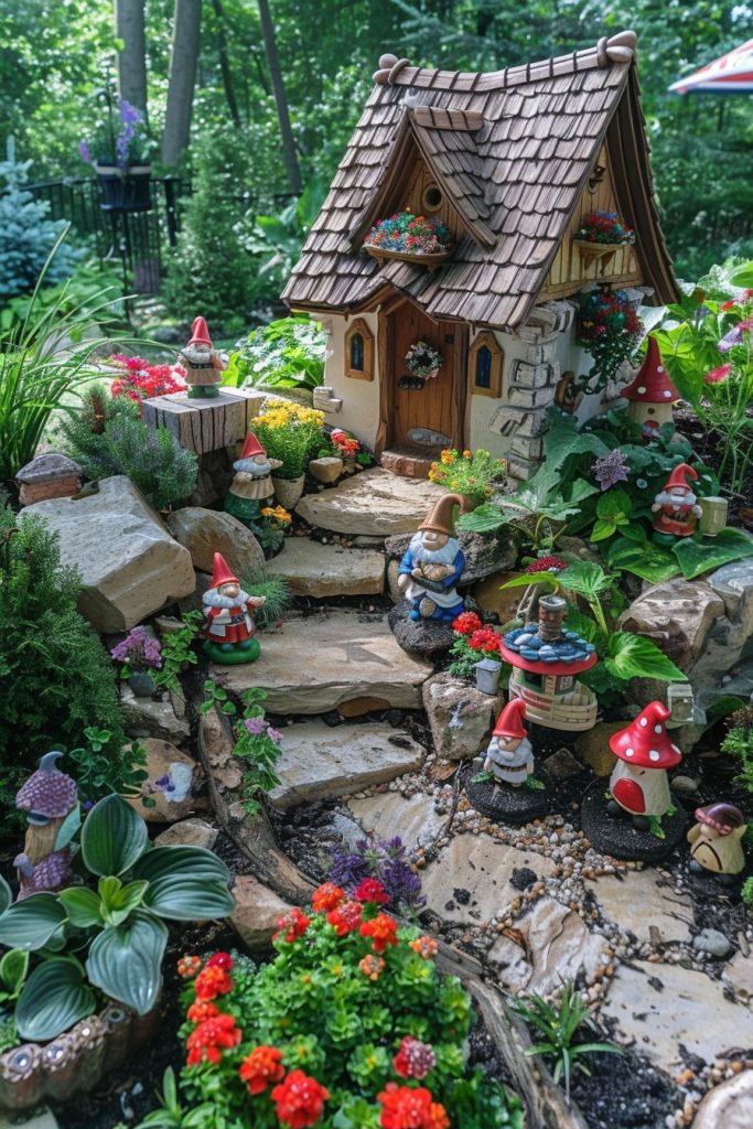garden gnome village path