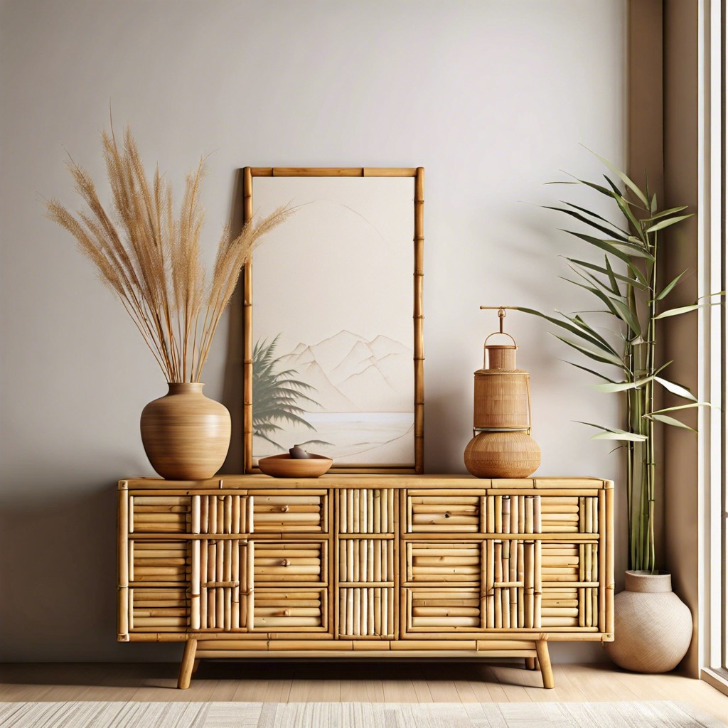 minimalist bamboo wooden dresser
