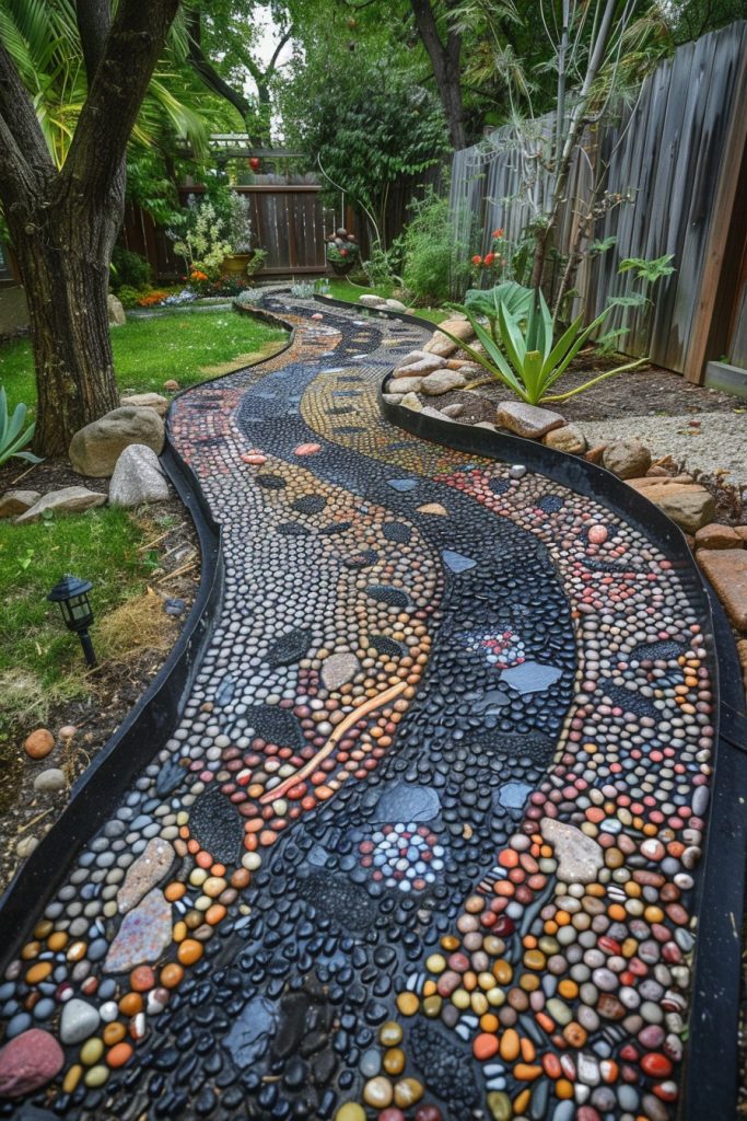 pebble mosaic garden path
