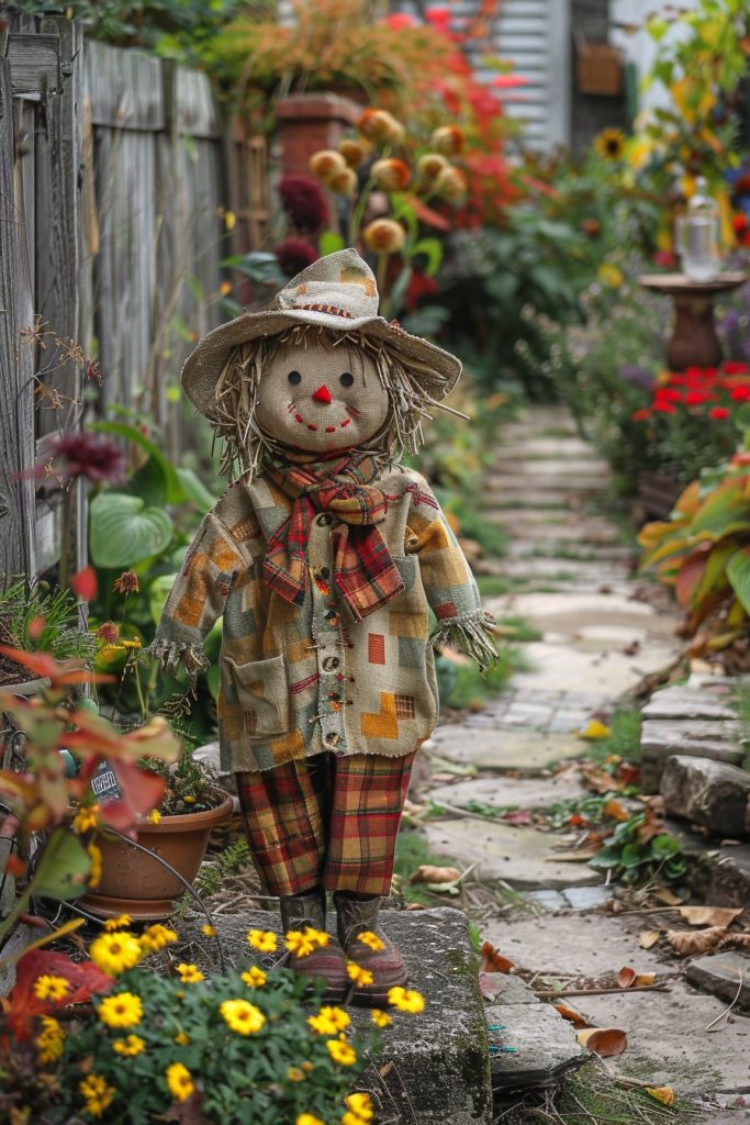 scarecrow garden path decor